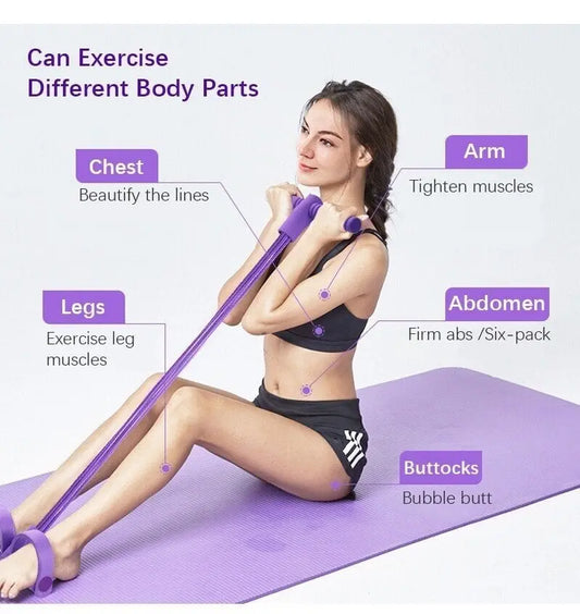 21 Fitness Resistance Bands-4 Tube Pedal Ankle Puller Zorenza