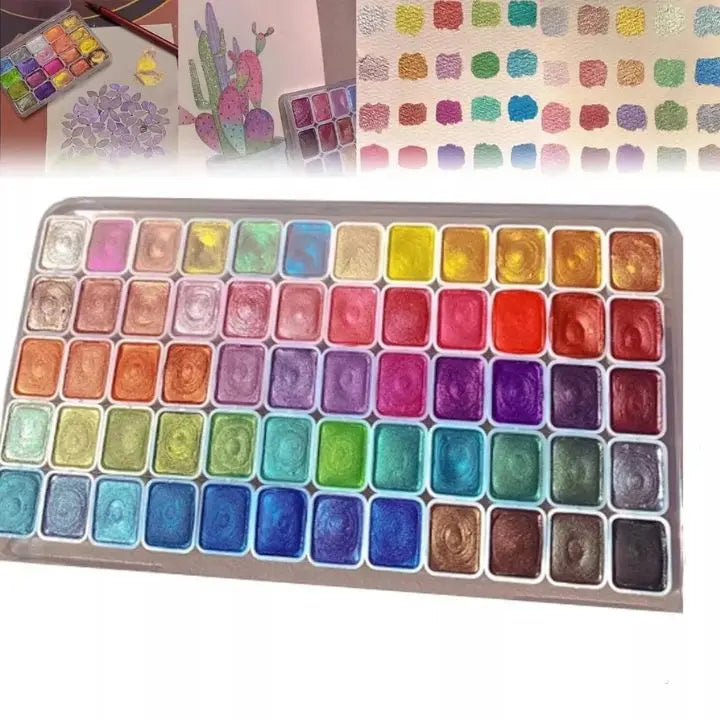 Perlenpulver-Pigment 60 Farben | Schimmernde Aquarellfarben Mivoza Deutschland