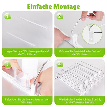 Getränkeorganizer mit Auswurfmechanismus – Platzsparender Flaschen- & Dosenhalter Mivoza Deutschland