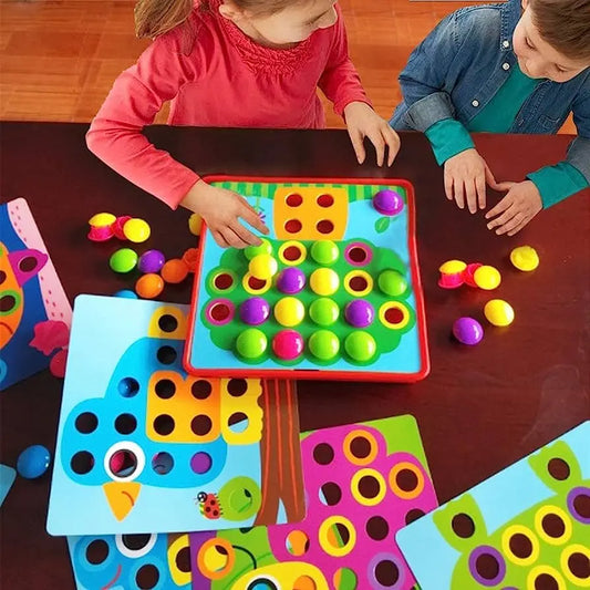 Pilzknopf-Mosaikspiel – Lernspielzeug für Feinmotorik & Kreativität Mivoza Deutschland