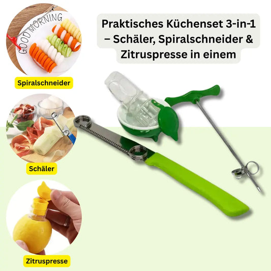 Praktisches Küchenset 3-in-1 – Schäler, Spiralschneider & Zitruspresse in einem Mivoza Deutschland