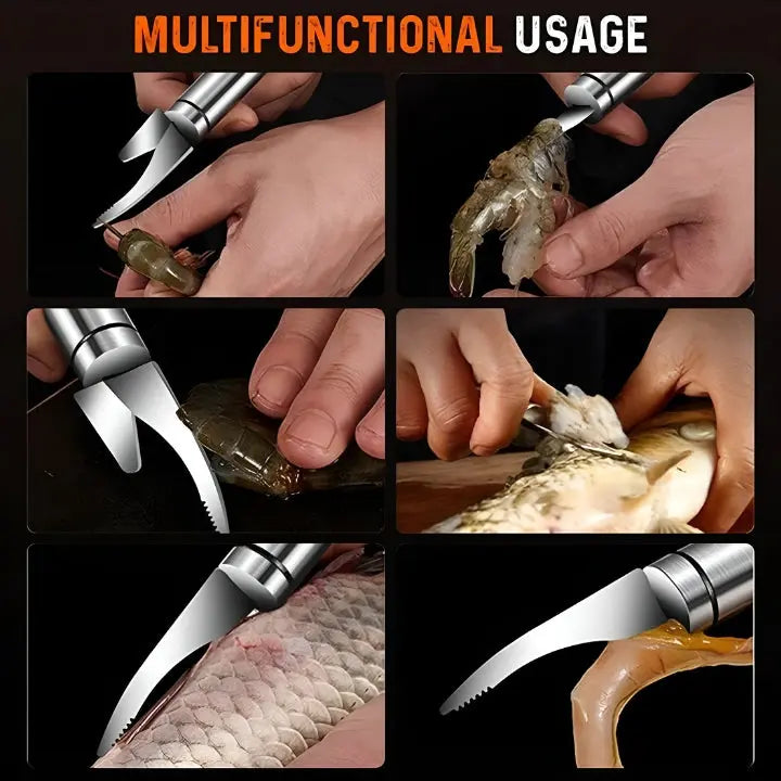PrawnPro™ 5 in 1 multifunktionales Krabbenschnur-Fischmaul-Messer Mivoza Deutschland