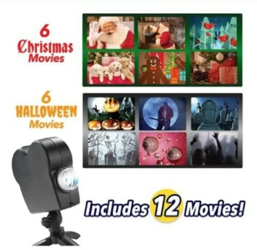 ProjectView™ Fenster Projektor + 12 Filme (6 Halloween & 6 Weihnachten) Mivoza Deutschland