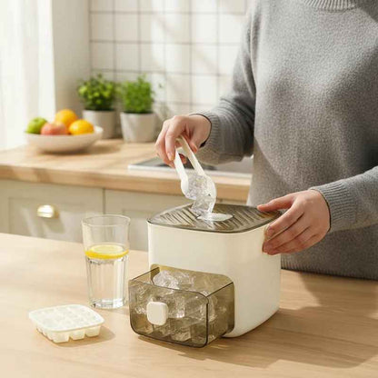 Eiswürfelbox mit Druckfunktion – 48 Würfel ohne Kleckern & ohne Mühe