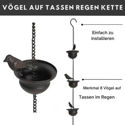 Regenkette mit Vogelbad – Zieht Vögel an & macht Regentage schön Mivoza Deutschland