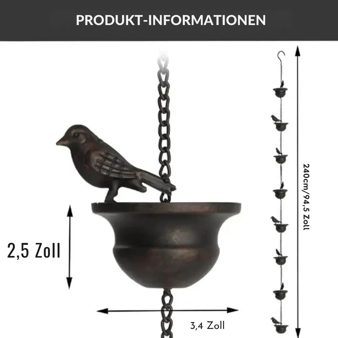Regenkette mit Vogelbad – Zieht Vögel an & macht Regentage schön Mivoza Deutschland