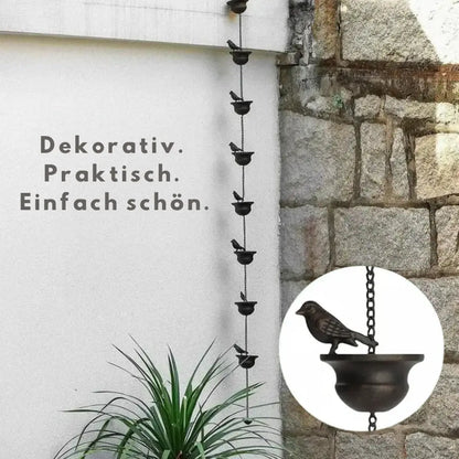 Regenkette mit Vogelbad – Zieht Vögel an & macht Regentage schön Mivoza Deutschland