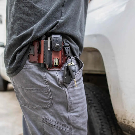Rindleder-Multitool-Gürteltasche — Robuster Halter für taktische Ausrüstung Mivoza Deutschland