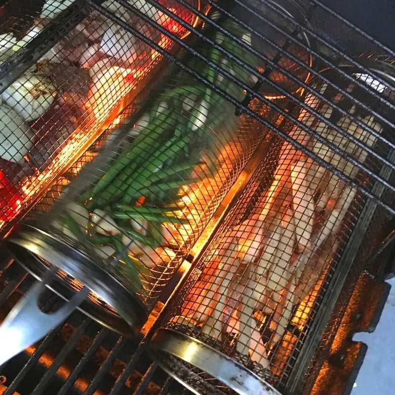 Rollender Grillkorb – Gleichmäßiges Garen ohne Verlust Mivoza Deutschland