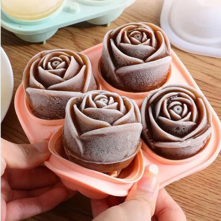 Rosen Eiswürfelform – 3D Silikon für elegante Eiswürfel (4 Gitter) Mivoza Deutschland