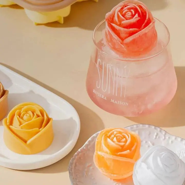 Rosen Eiswürfelform – 3D Silikon für elegante Eiswürfel (4 Gitter) Mivoza Deutschland