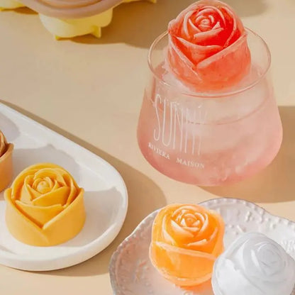 Rosen Eiswürfelform – 3D Silikon für elegante Eiswürfel (4 Gitter) Mivoza Deutschland