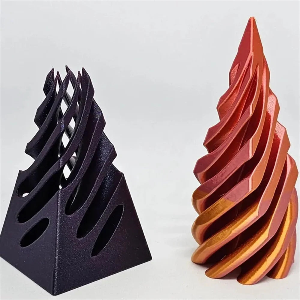 3D-gedrucktes Spiral-Kegel-Pyramiden-Spielzeug – Einzigartige visuelle Magie Schreibtisch-Skulptur