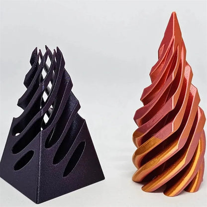 3D-gedrucktes Spiral-Kegel-Pyramiden-Spielzeug – Einzigartige visuelle Magie Schreibtisch-Skulptur