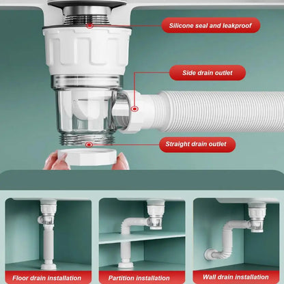 Telescoping Multi-Zweck-Abfluss-Schlauchset – Geruchsverhinderung & Einfache Installation