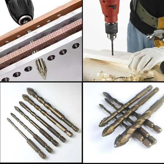 Sägezahn-Bohrer Set — Titanbeschichtet & hitzebeständig im 4-Nut-Design 6er Set Mivoza Deutschland