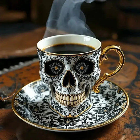 Schädel Design Kaffeetasse — Mystischer Eyecatcher für Tisch & Vitrine Mivoza Deutschland