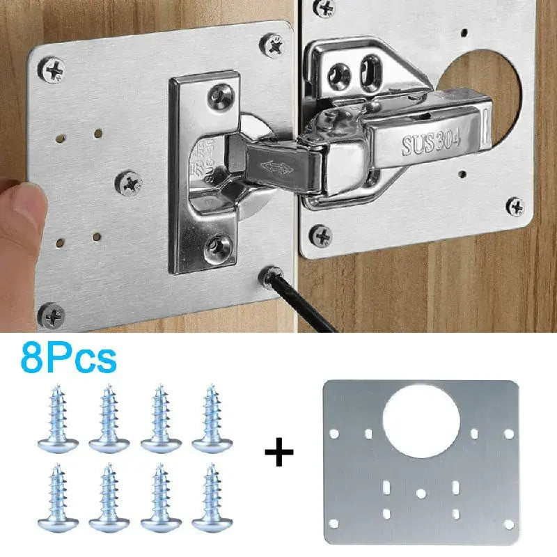 2+2 GRATIS | Scharnier-Reparaturplatten-Set [INKLUSIVE Schrauben] Mivoza Deutschland