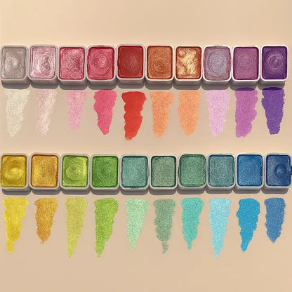Schimmerndes Aquarellfarbenset – Verleiht Ihren Kunstwerken einen faszinierenden, magischen Glanz Mivoza Deutschland
