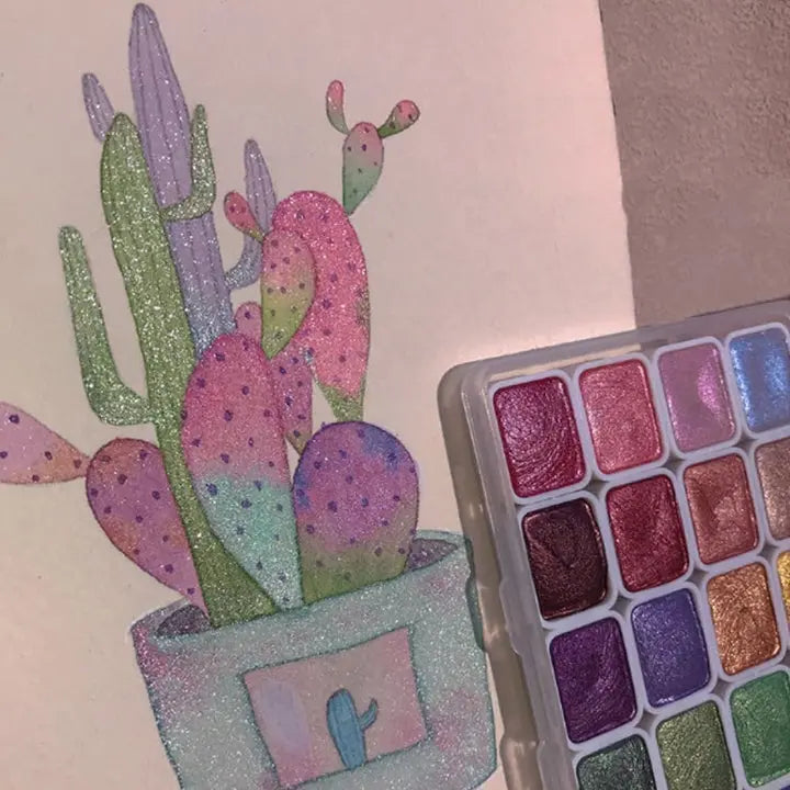 Schimmerndes Aquarellset — Verleiht kreativen Gemälden einen faszinierenden Glanz Mivoza Deutschland
