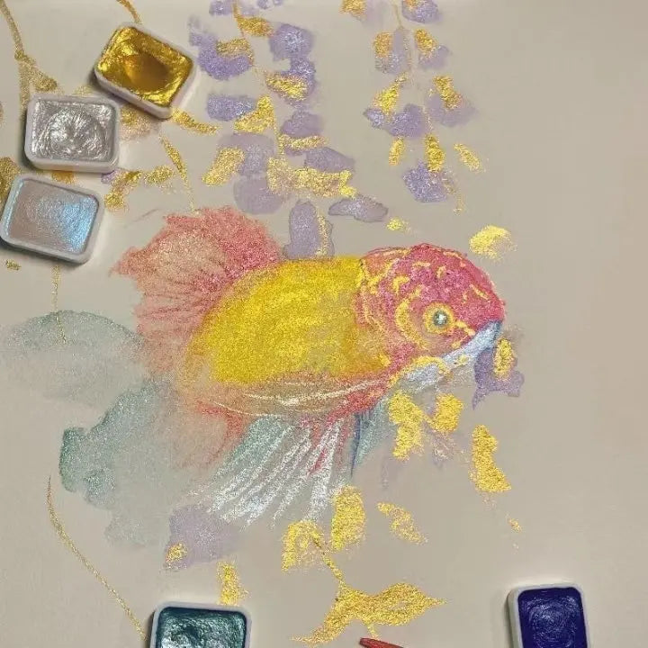 Schimmerndes Aquarellset — Verleiht kreativen Gemälden einen faszinierenden Glanz Mivoza Deutschland