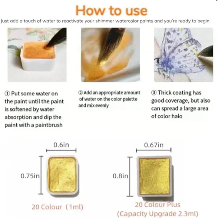 Schimmerndes Aquarellset — Verleiht kreativen Gemälden einen faszinierenden Glanz Mivoza Deutschland