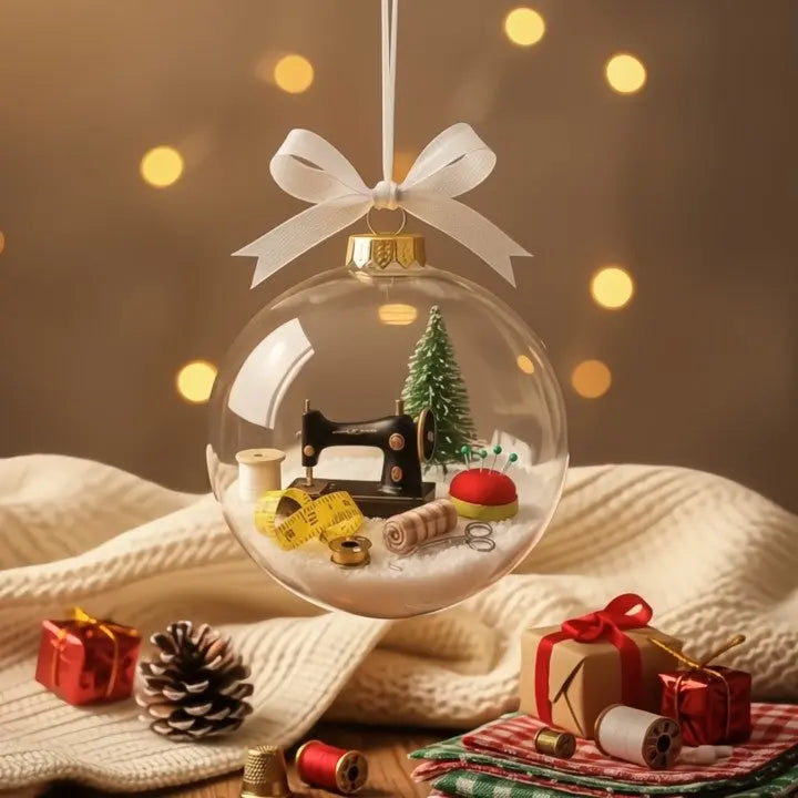 Schneekugel-Ornament mit Nähmotiv und Funkeleffekt Mivoza Deutschland