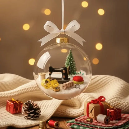 Schneekugel-Ornament mit Nähmotiv und Funkeleffekt Mivoza Deutschland