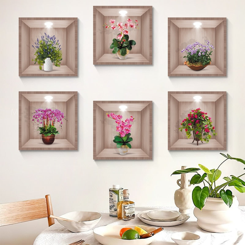 BlossomWalls™ 3D Blumenvase Wandaufkleber