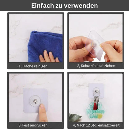 Selbstklebende Wandhaken 40er Set — Sicherer Halt & Tragkraft bis 5 kg Mivoza Deutschland