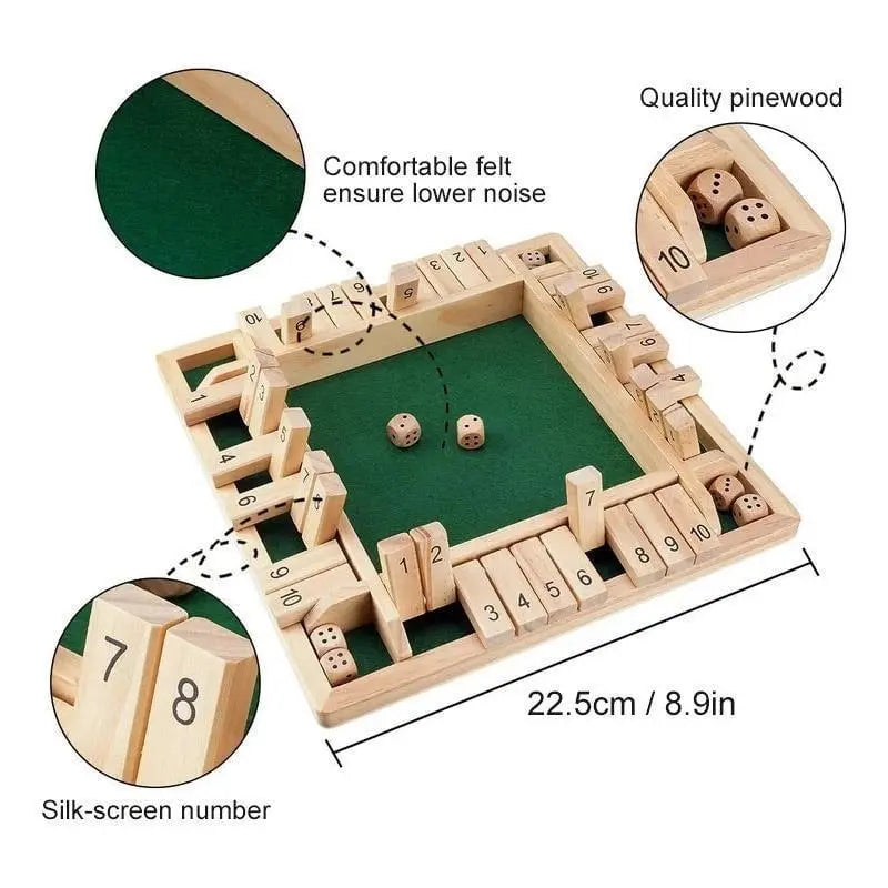 FUNNY FAMILY GAMES-Shut The Box Board Game🎲 Zorenza