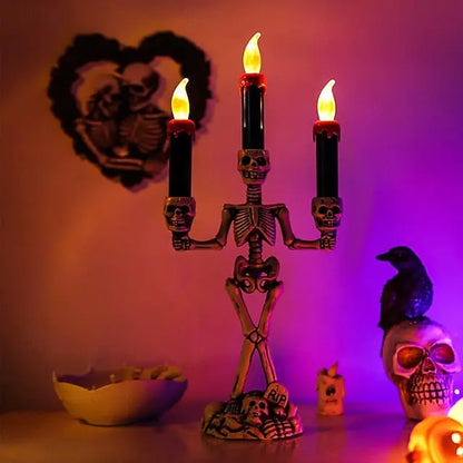 Skelett-Kerzenständer Lampe — Schaurige Tischdeko zu Halloween Mivoza Deutschland