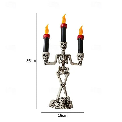 Skelett-Kerzenständer Lampe — Schaurige Tischdeko zu Halloween Mivoza Deutschland