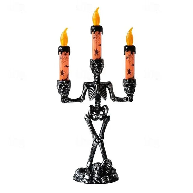 Skelett-Kerzenständer Lampe — Schaurige Tischdeko zu Halloween Mivoza Deutschland
