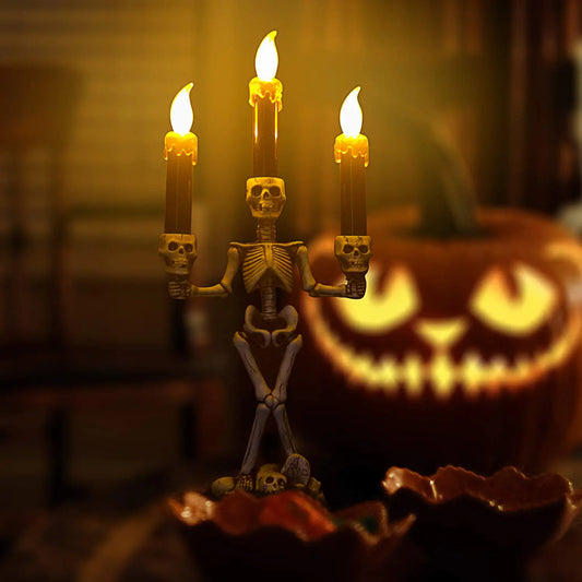 Skelett-Kerzenständer Lampe — Schaurige Tischdeko zu Halloween Mivoza Deutschland