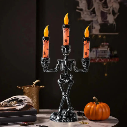 Skelett-Kerzenständer Lampe — Schaurige Tischdeko zu Halloween Mivoza Deutschland