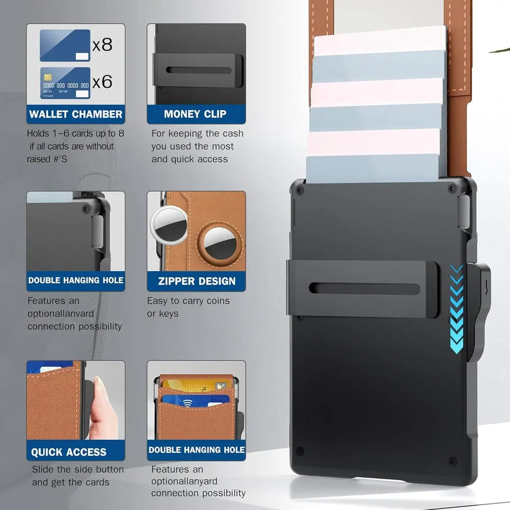 Slim Wallet mit RFID-Schutz und Karten-Pop-Up-System Mivoza Deutschland