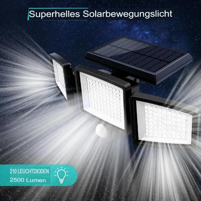Solar Außenleuchte mit 3 verstellbaren LED-Panels und Bewegungssensor Mivoza Deutschland
