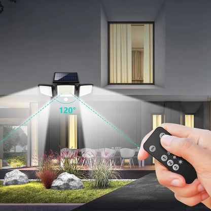 Solar Außenleuchte mit 3 verstellbaren LED-Panels und Bewegungssensor Mivoza Deutschland