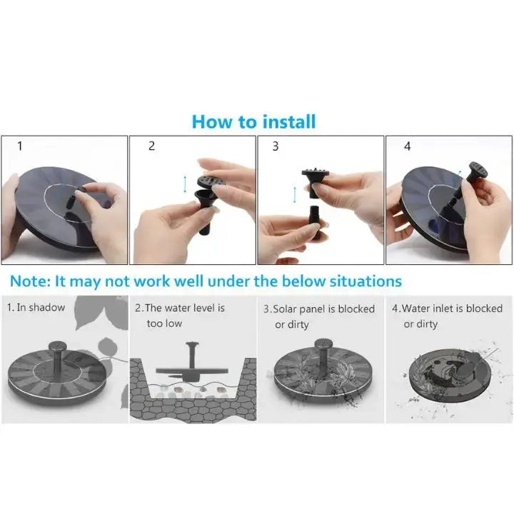 1+1 Gratis | Solarbetriebener Schwimmender Gartenbrunnen Mivoza Deutschland