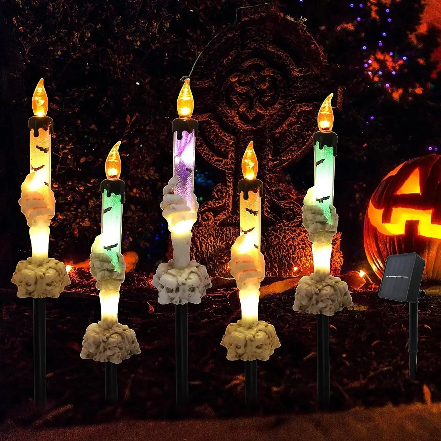 Solar-Totenkopf-Kerzenleuchte – Spuklicht für Garten, Hof & Terrasse Mivoza Deutschland