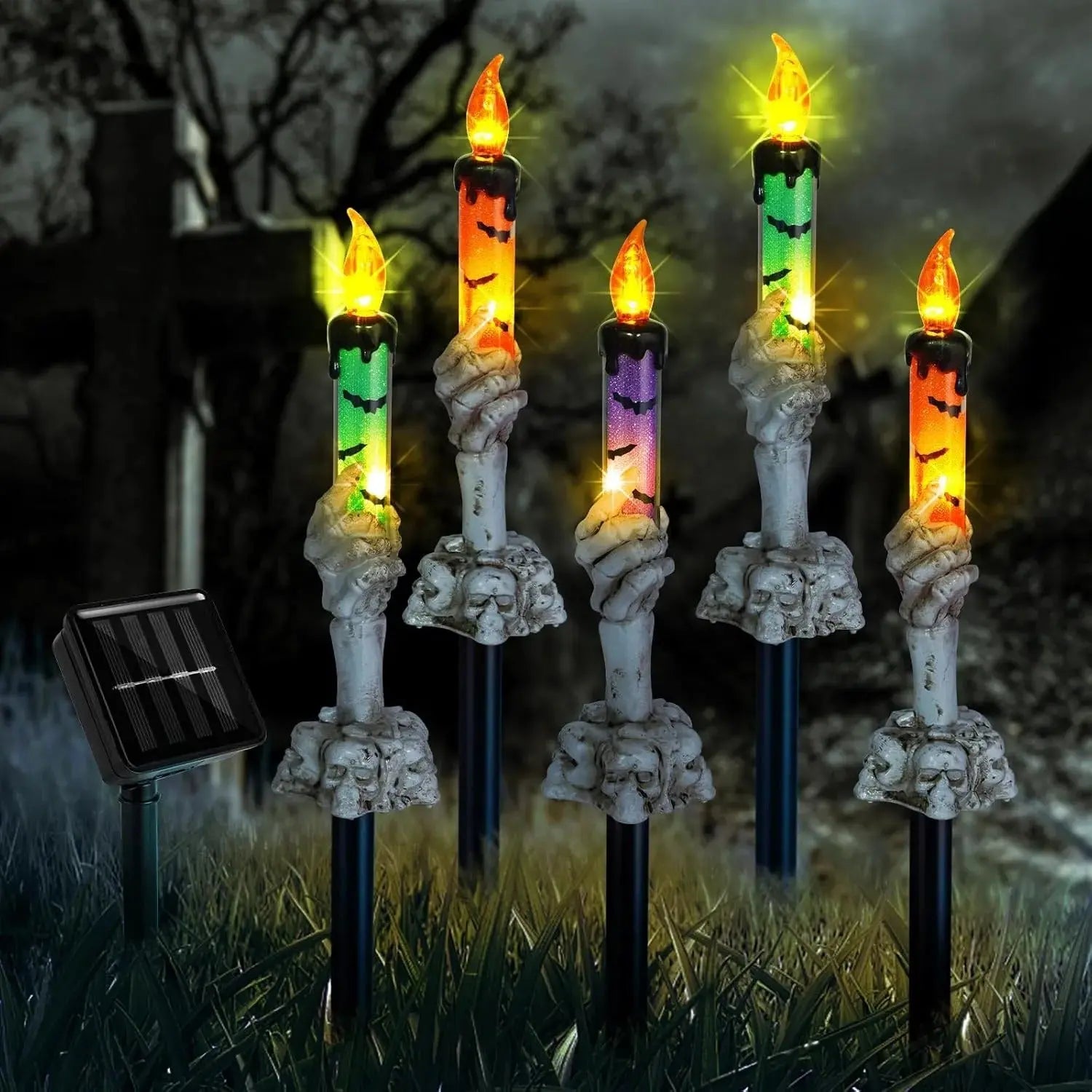 Solar-Totenkopf-Kerzenleuchte – Spuklicht für Garten, Hof & Terrasse Mivoza Deutschland