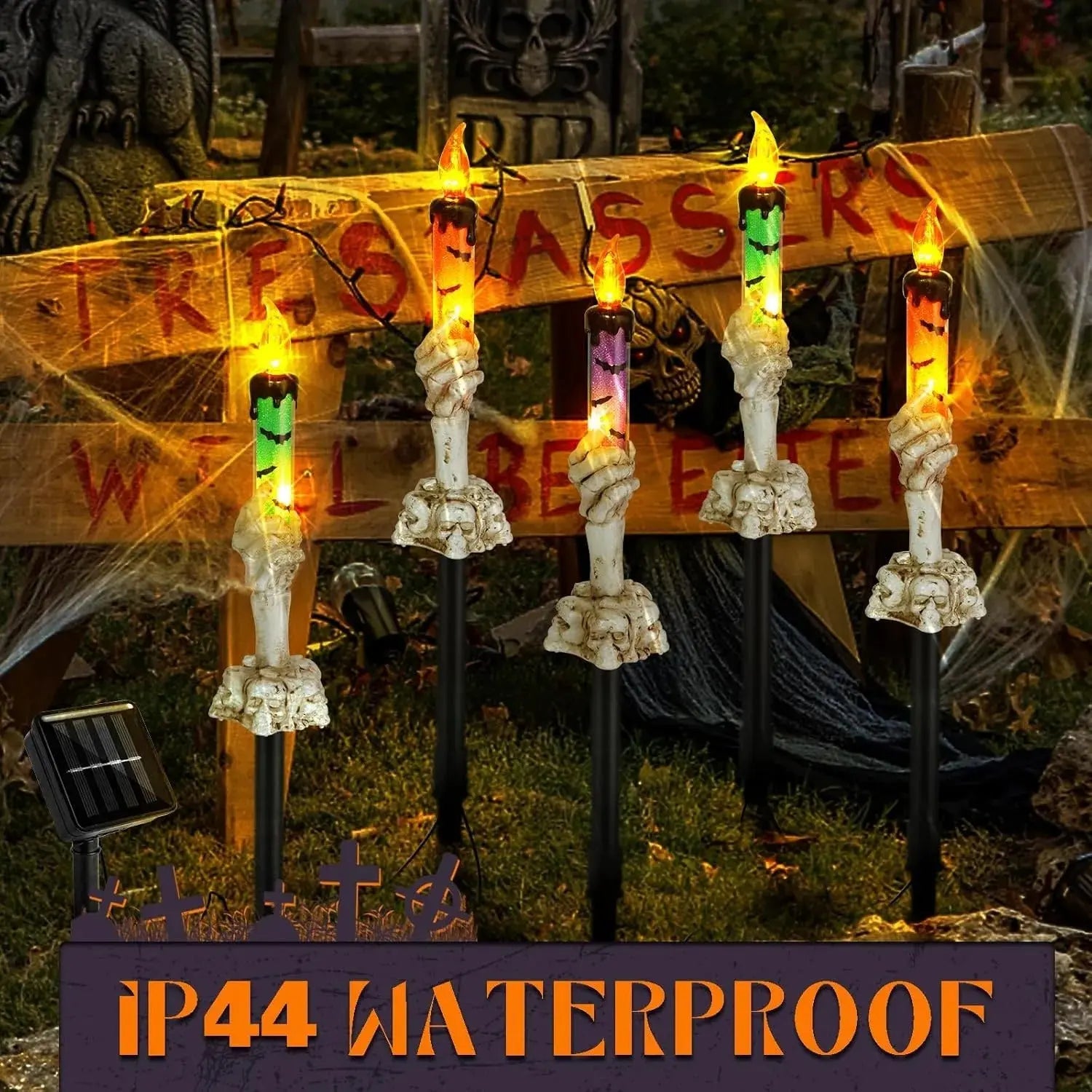 Solar-Totenkopf-Kerzenleuchte – Spuklicht für Garten, Hof & Terrasse Mivoza Deutschland
