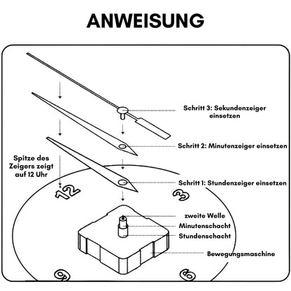 Moderne rahmenlose DIY-Wanduhr