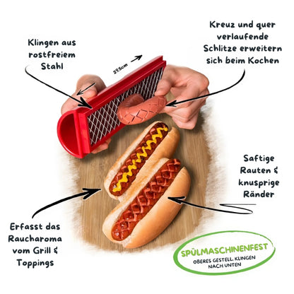 Effizienter Hot Dog Slicer Schneidegerät für BBQ-Würste