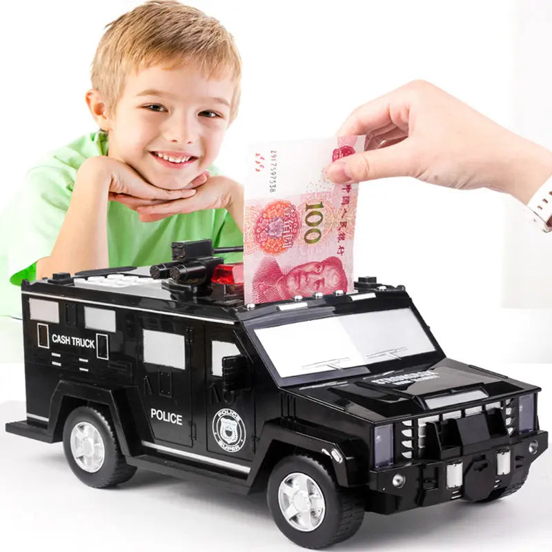 Sparschwein im Polizeiauto-Design für Kinder Mivoza Deutschland