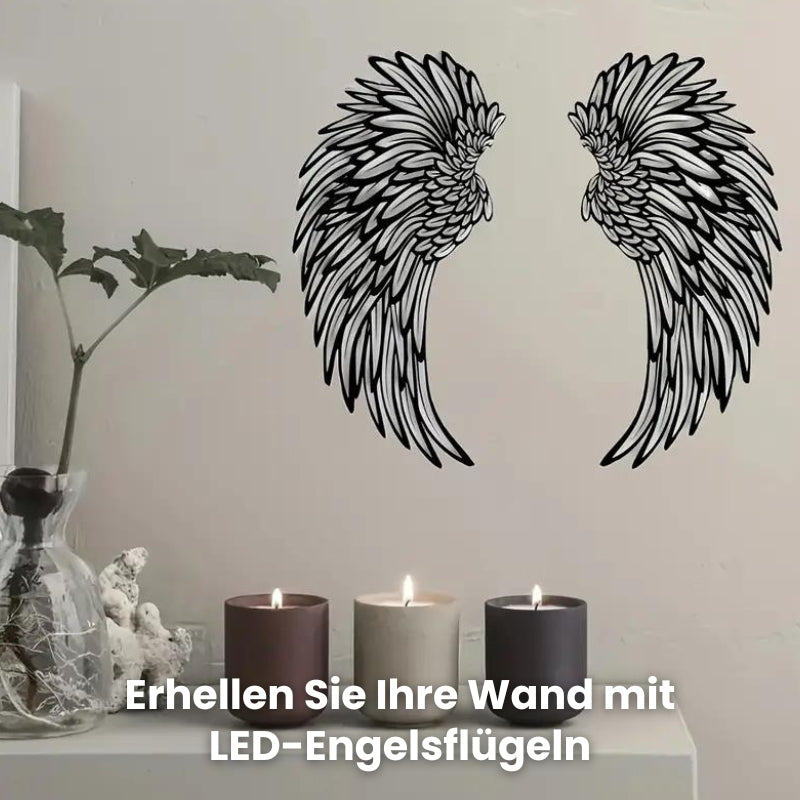 LED Engelsflügel Metall Wanddekor