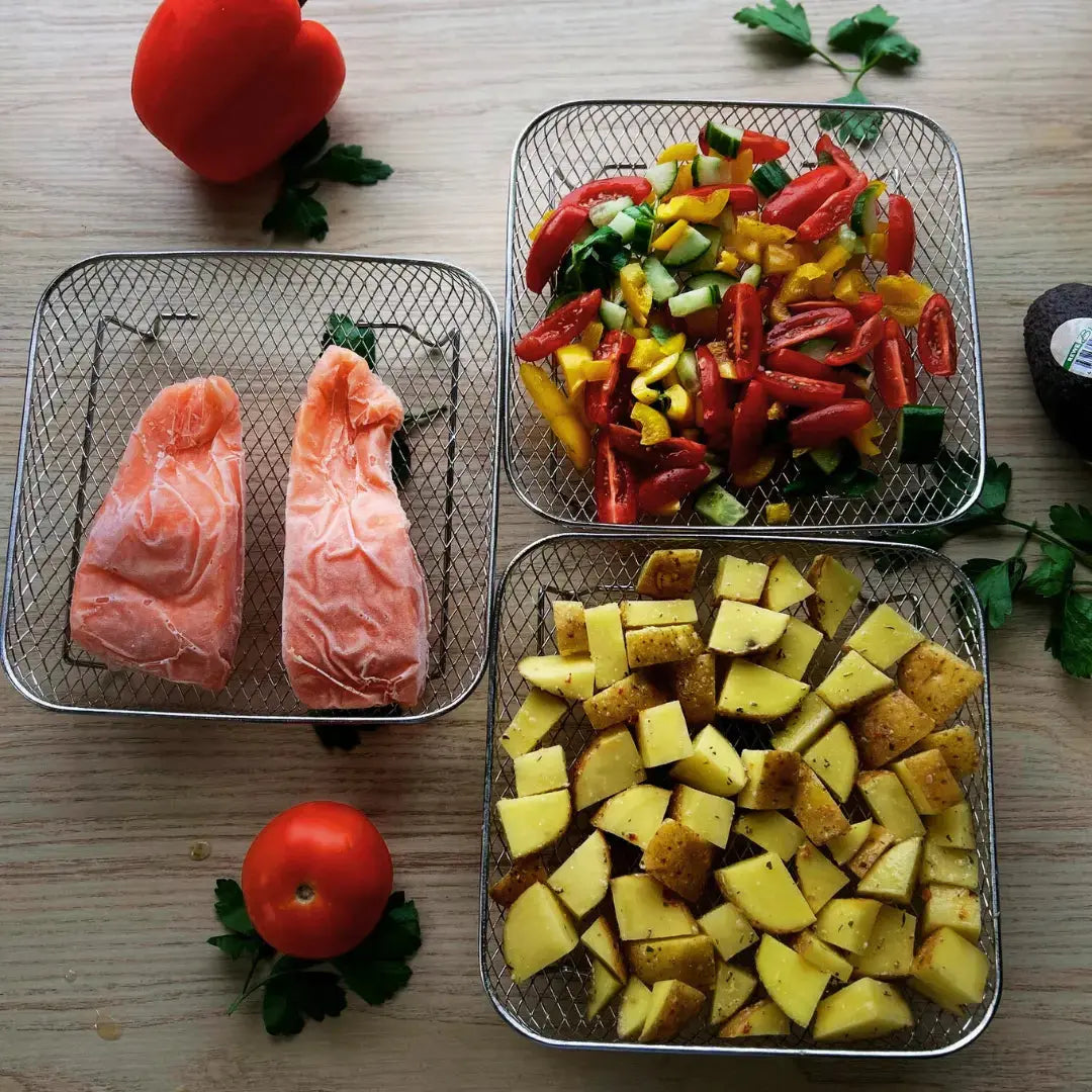 Stapelbare Körbe für Heißluftfritteusen – Mehr Platz, Perfekte Garergebnisse Mivoza Deutschland