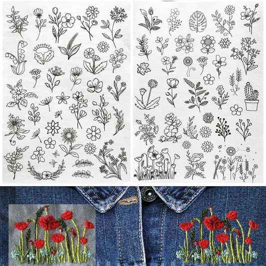 Stickblumenmuster — Wasserlösliche Designs für Bastelarbeiten Mivoza Deutschland