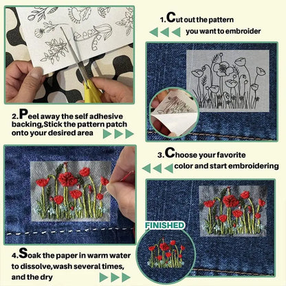 Stickblumenmuster — Wasserlösliche Designs für Bastelarbeiten Mivoza Deutschland